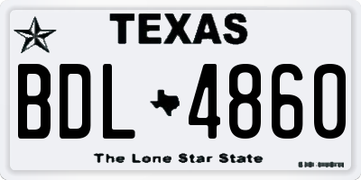 TX license plate BDL4860