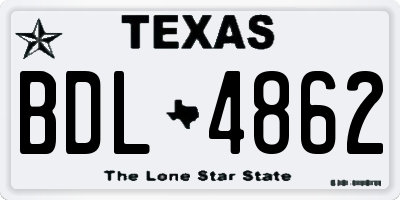 TX license plate BDL4862