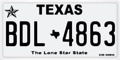 TX license plate BDL4863