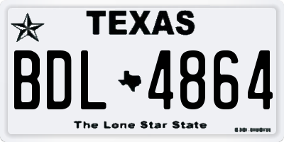 TX license plate BDL4864
