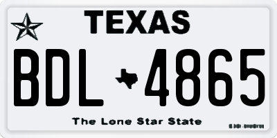 TX license plate BDL4865