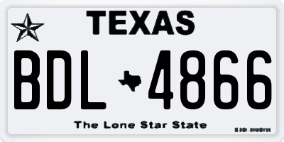 TX license plate BDL4866