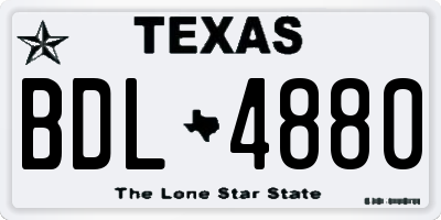 TX license plate BDL4880