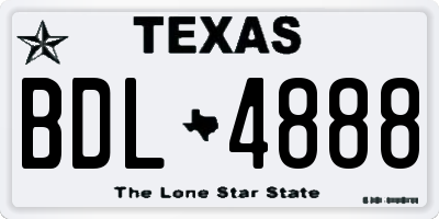 TX license plate BDL4888