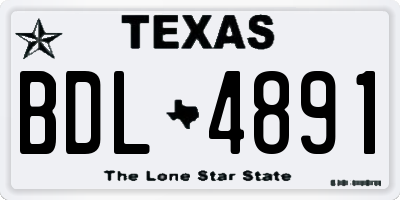 TX license plate BDL4891