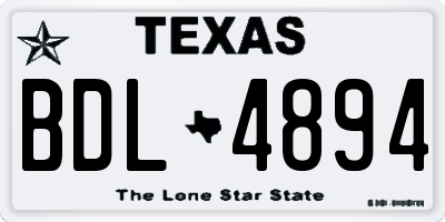 TX license plate BDL4894