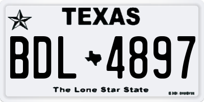 TX license plate BDL4897