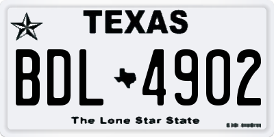 TX license plate BDL4902