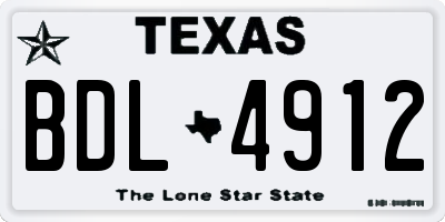 TX license plate BDL4912