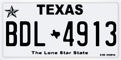 TX license plate BDL4913