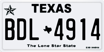 TX license plate BDL4914
