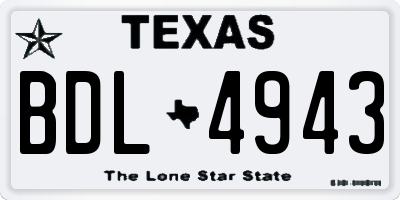 TX license plate BDL4943