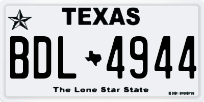 TX license plate BDL4944