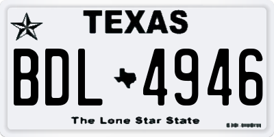 TX license plate BDL4946