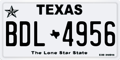 TX license plate BDL4956