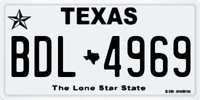 TX license plate BDL4969