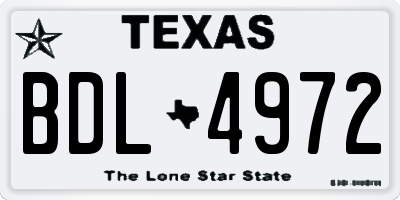 TX license plate BDL4972