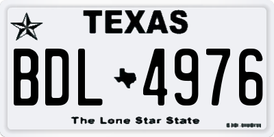 TX license plate BDL4976