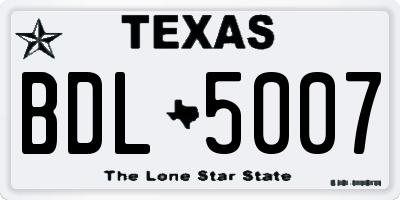 TX license plate BDL5007