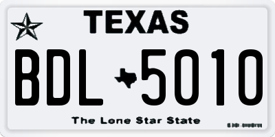 TX license plate BDL5010