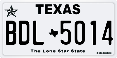 TX license plate BDL5014