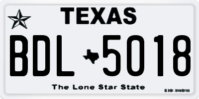 TX license plate BDL5018