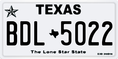 TX license plate BDL5022