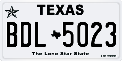 TX license plate BDL5023