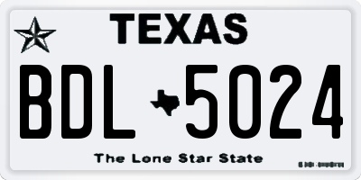 TX license plate BDL5024