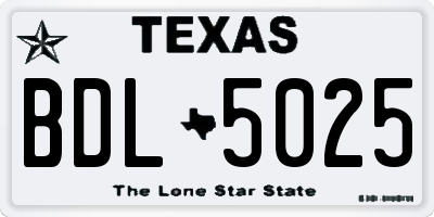 TX license plate BDL5025