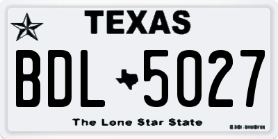 TX license plate BDL5027