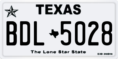 TX license plate BDL5028
