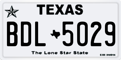 TX license plate BDL5029
