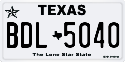 TX license plate BDL5040