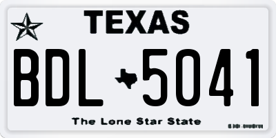 TX license plate BDL5041