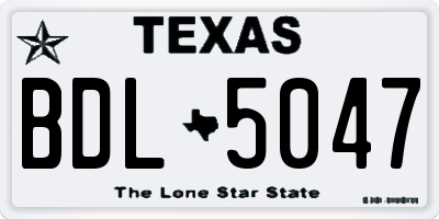 TX license plate BDL5047