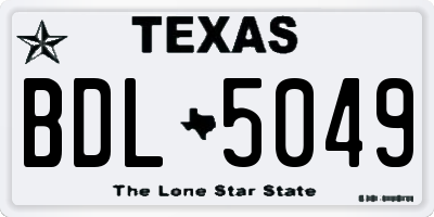 TX license plate BDL5049