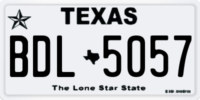 TX license plate BDL5057