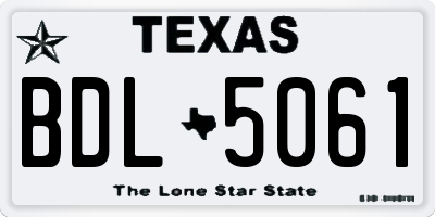 TX license plate BDL5061