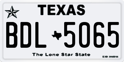 TX license plate BDL5065