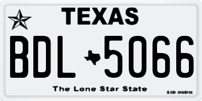 TX license plate BDL5066
