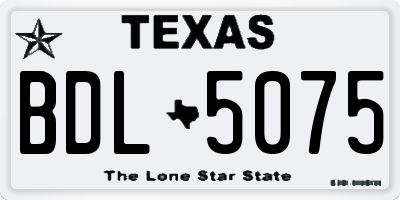 TX license plate BDL5075