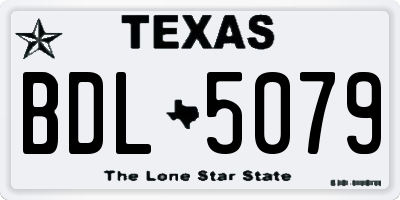 TX license plate BDL5079