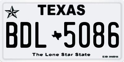 TX license plate BDL5086