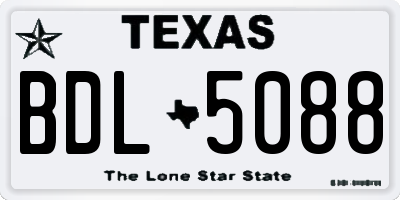 TX license plate BDL5088