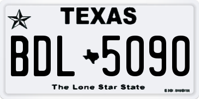 TX license plate BDL5090