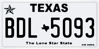 TX license plate BDL5093