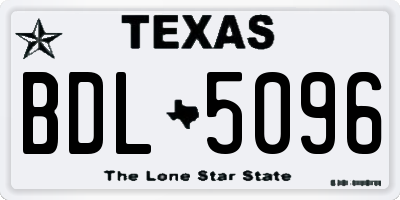 TX license plate BDL5096