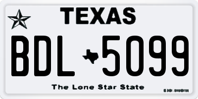 TX license plate BDL5099