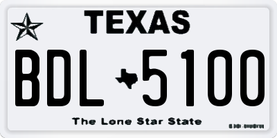 TX license plate BDL5100